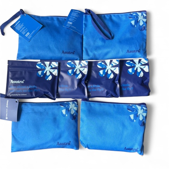 Astura Handbags - Bundle of 4 Asutra Travel Pouches and Amenity kits + 4 extra Asutra Amenity Kits